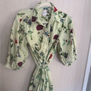 Light Green Linen Blend Dress